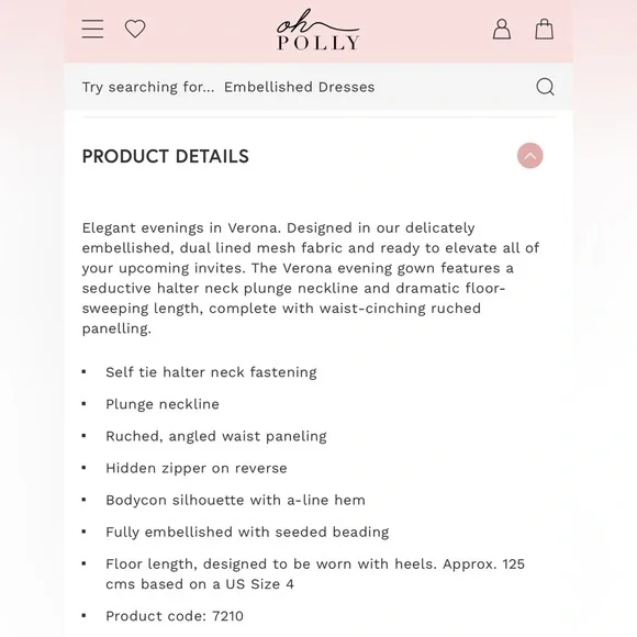 Oh Polly Light Blue Prom Dress - Picture 4 of 6